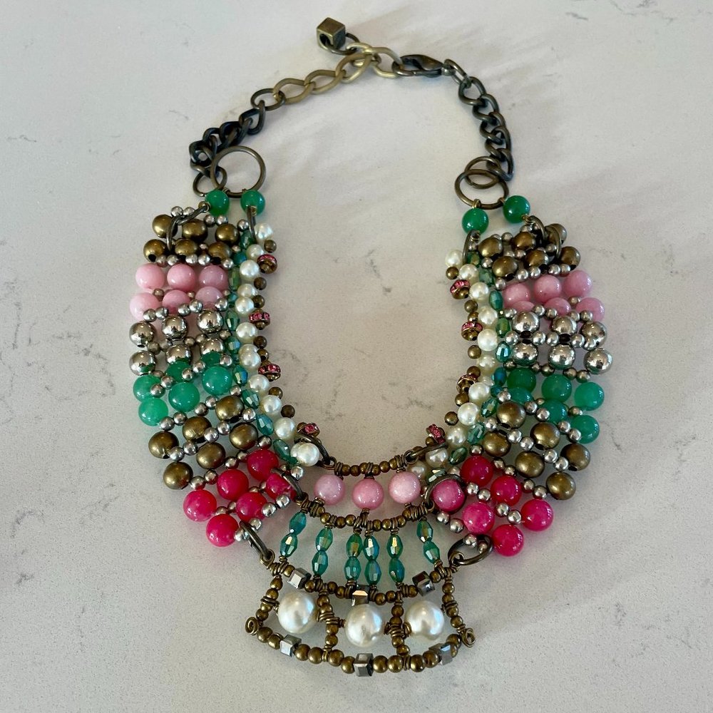 Pam Hiran for Anthropologie Beaded Statement Collar Necklace‎